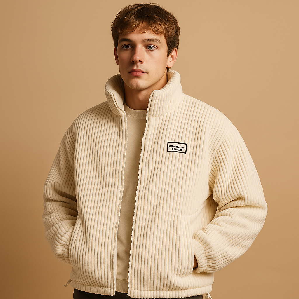 Corduroy herenjas met comfortabele pasvorm