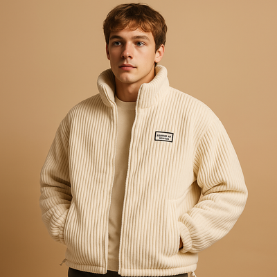 Corduroy herenjas met comfortabele pasvorm