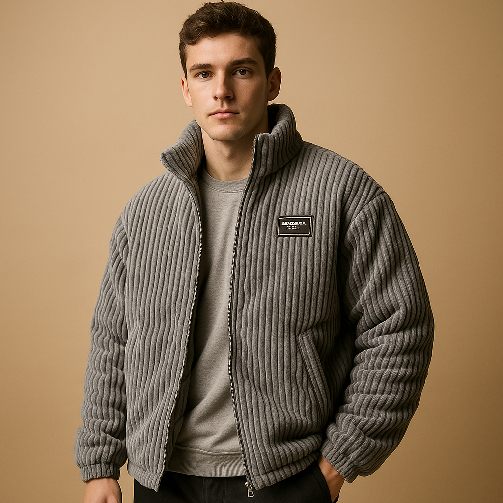 Corduroy herenjas met comfortabele pasvorm